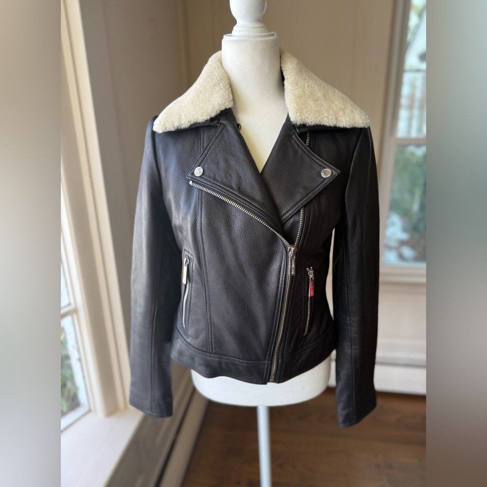 Michael Kors Black Leather Moto Jacket